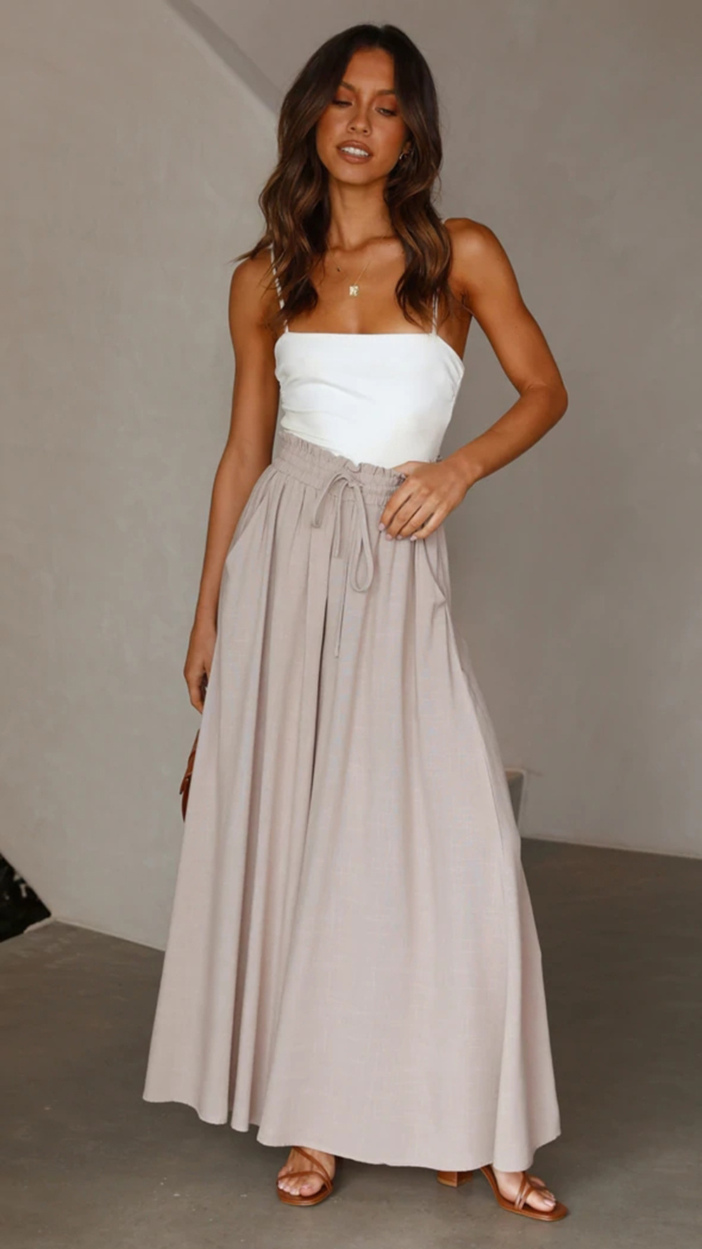 Printed wide leg trousers