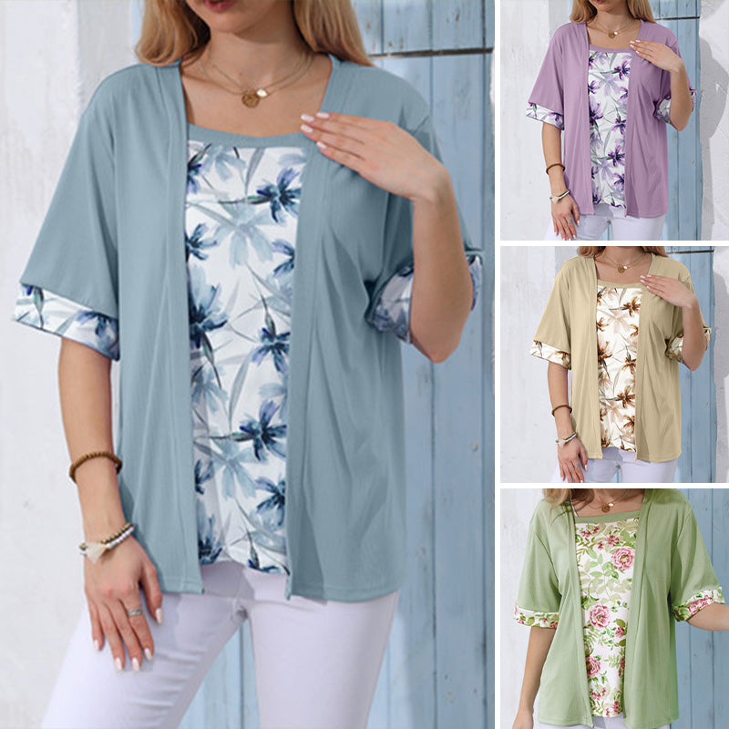 ?Dwuczęściowy zestaw z topem w kwiaty