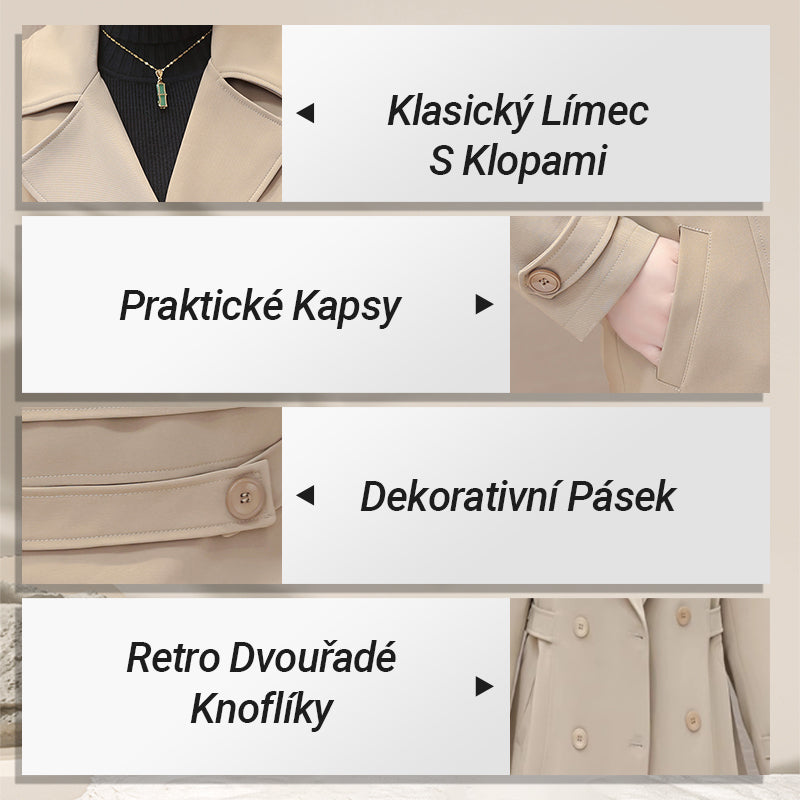 Damski elegancki, ciepły trencz