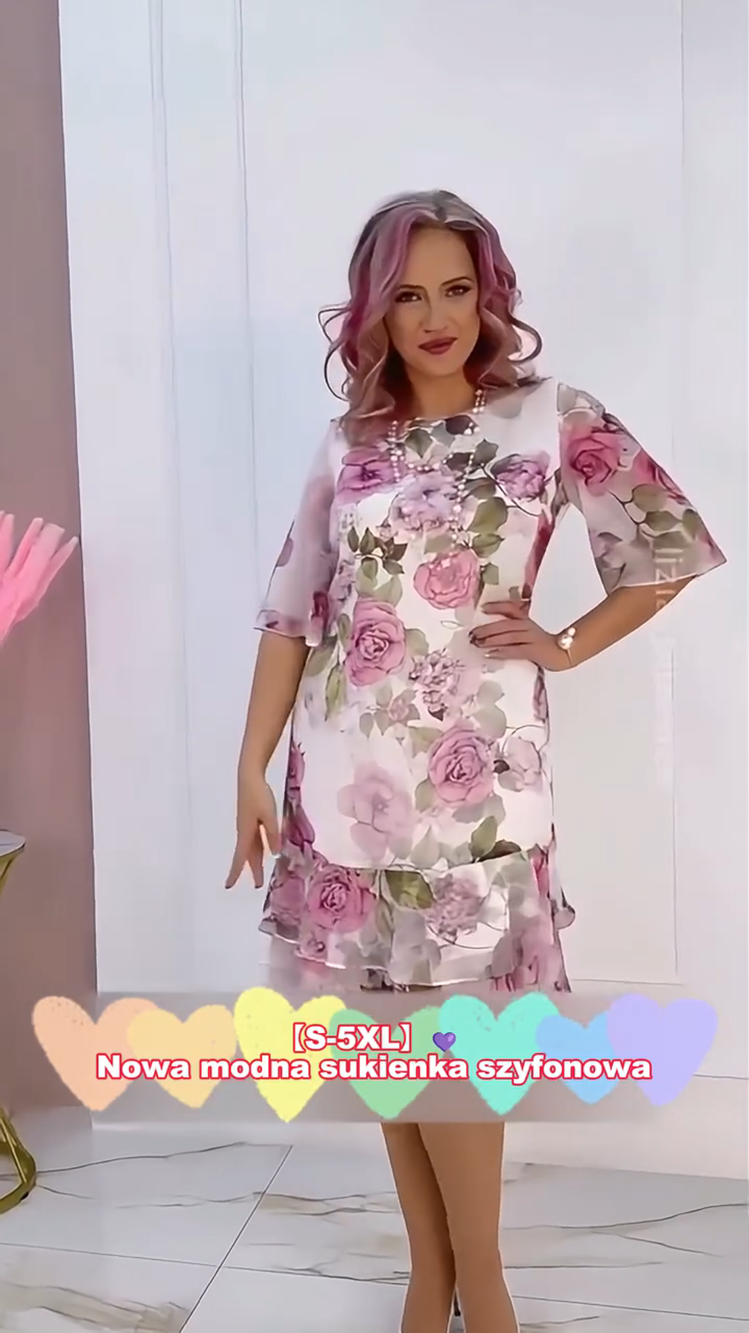 Pink ruffled layered dress