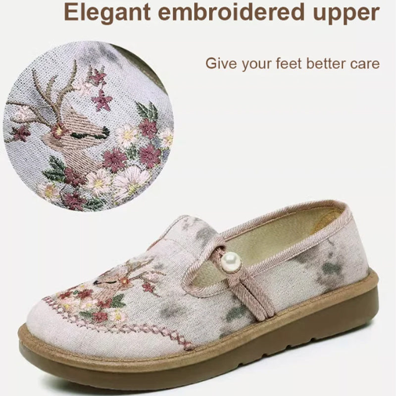 ? Hot Sale ⏳ Women's Flat Slip-On Embroidery Shoes