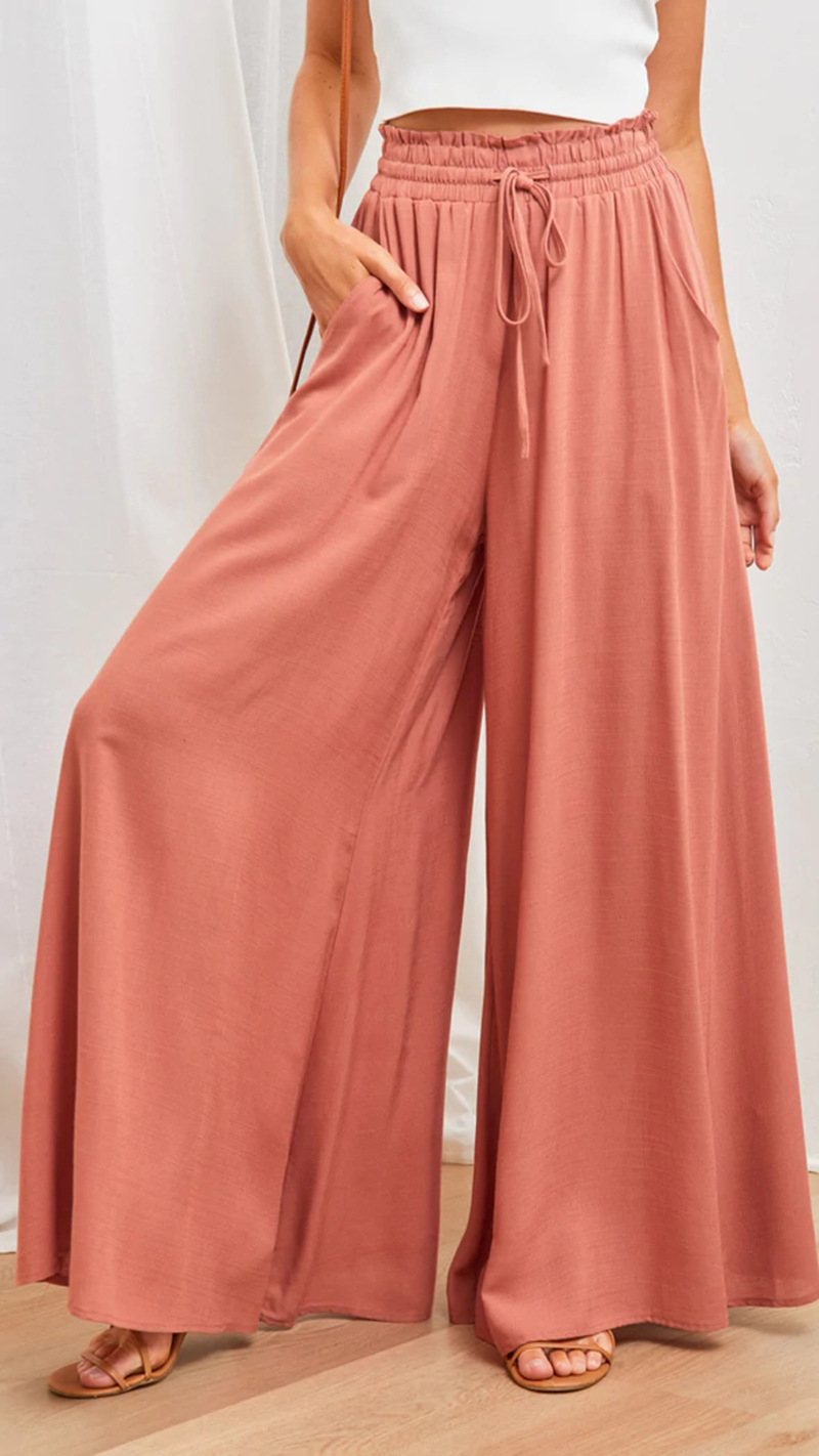 Printed wide leg trousers